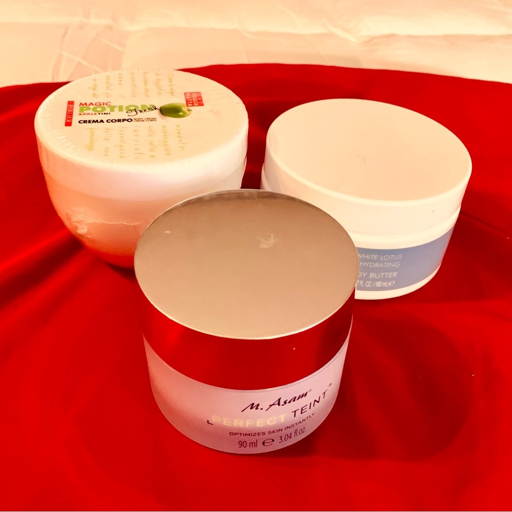 LOT OF 3-“HYDRATING BODY BUTTER, BODY CREAM, and PERFECT TEINT. All unopened